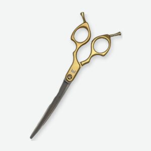 Tijera curva Élite Gold de 6,5" con mango dorado – FM Dog Grooming